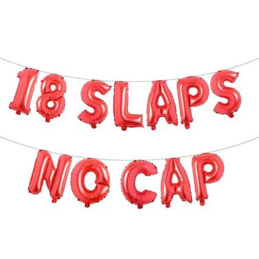 Imagem de Faixa de balão multicolorida com 18 tapas, sem tampa, suprimentos para festa de aniversário de 18 anos, ideias, presentes e decorações (18 fitas sem tampa vermelha)