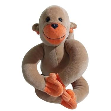 Imagem de Bichos de Pano Macaco Barrigudinho de Pelúcia P, 9x30x12 cm, Marrom, Feito com Tecido Plush e Fibra Reciclada