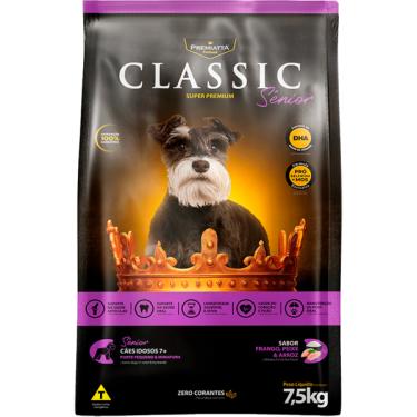 Imagem de Ração Premiatta Classic Frango e Arroz para Cães Sênior de Raça Mini e Pequena - 7,5 Kg