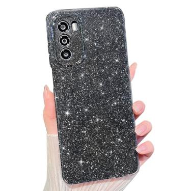 Imagem de MINSCOSE Capa para Moto G Stylus 2022, linda super vibrante neon brilhante brilhante capa fina à prova de choque para câmera para mulheres e meninas para Motorola Moto G Stylus 2022-preta
