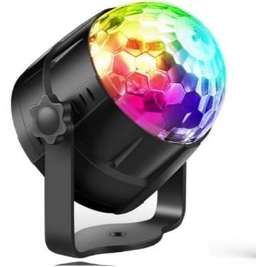 Imagem de Globo de Luzes LED RGB Giratório para Festa e Balada – Iluminação Colorida, Portátil e Decorativa, Ideal para Eventos, Shows, Casamentos e Ambientes com Efeito Visual Incrível!