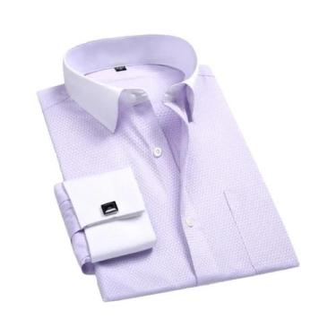 Imagem de Camisa Masculina Branca de Manga Comprida com Punho Francês - Tamanhos