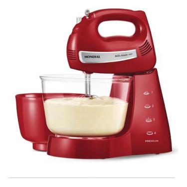 Imagem de Batedeira Bella Massa Inox Red 60 Hz Mondial Premium B29np, 220V
