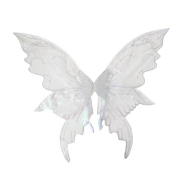 Imagem de IEUDNS Asa de fada para adultos princesa brilhante para festa de máscaras lembrancinha festival feriado, Prata Branca