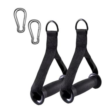 Imagem de oshhni Alças de exercícios, acessórios de academia, alças de faixa de resistência para serviços pesados ​​com mosquetão para de polia residencial de, Preto