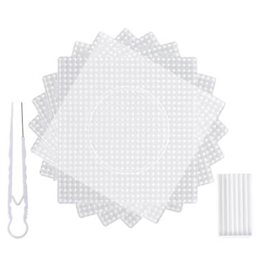 Imagem de EQUIJUANCE 6 peças de plástico Perler & Fuse Beads Boards - Grandes Pegboards reutilizáveis para artesanato DIY infinito, painéis duráveis para crianças que amam contas artesanais (6)