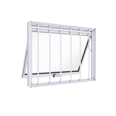 Imagem de Janela de Alumínio Maximo AR com Grade 60x80xm Lucasa Ideale Branco