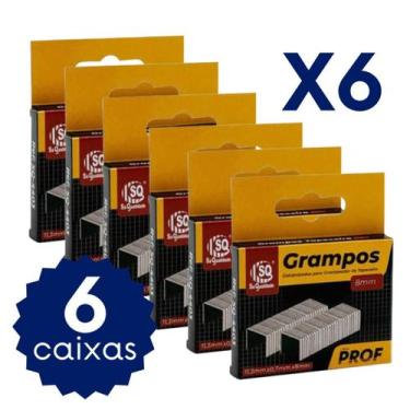 Imagem de Grampo Tapeceiro 8 mm Tipo 53 8.000 peças de Aço Galvanizado para Esto