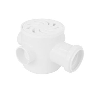 Imagem de Caixa Sifonada Redonda 3 Entrada Nº64 100x100x50mm Pvc Amanco Esgoto Primário Secundário Dn 40/50/75