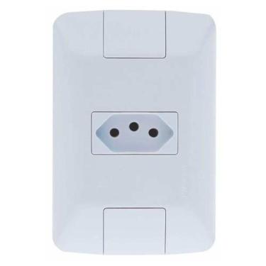 Imagem de Conjunto Tomada 20a Linha Aria Tramontina Placa Branca Modular Suporte Fixação Facilitada