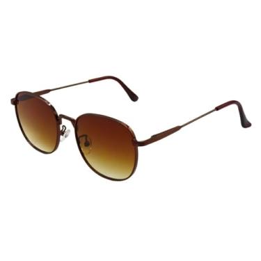 Imagem de Oculos de Sol Redondo Premium Classico Tendencia UV400 Unisex Feminino Masculino - Modelo Cancún - Cacife Brand (Marrom Café)
