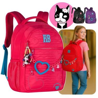 Imagem de Mochila Escolar Rebecca Bonbon Com Chaveiro Rb Juvenil Bolsa, Rosa
