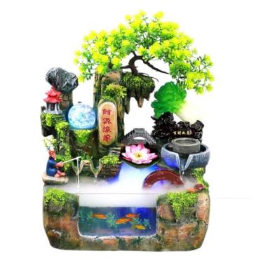 Imagem de XFNVXC Fonte decorativa interna de mesa fonte de água Rockery tanque de peixes sala de estar escritório mesa decoração fortuna fonte de jardim casa