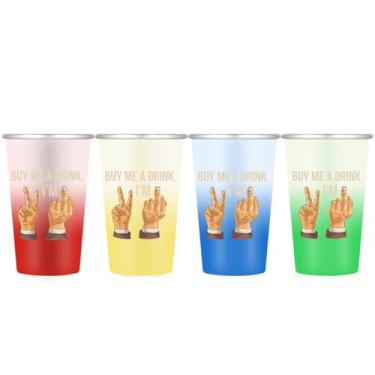 Imagem de Clickslock Copos que mudam de cor para aniversário de 21 anos – 473 ml de alumínio que mudam a frio, pacote com 4, vermelho, amarelo, azul e verde, presentes de festa engraçados para homens e mulheres