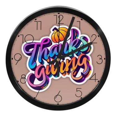 Imagem de LILINWAN Relógio de parede 24 cm sem tique-taque silencioso operado por bateria relógio de parede redondo moderno estilo simples decoração relógio para escritório/escola/quarto/sala de estar