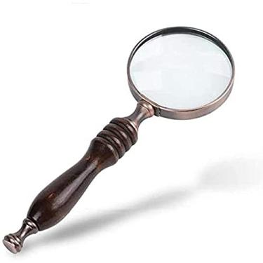 Imagem de Lupas, 70 mm 10X Mapa Inspeção Cabo de Madeira Lupa Portátil para Leitura de Livros Portáteis Antigos Lupa de Idoso/Cabo de Madeira 70 mm 10*/10*