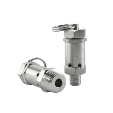 Imagem de Válvula de pressão de mola de aço inoxidável 304 macho 1/10.2 cm 1/5.1 cm BSPT 0,5 1 2 3-10 bar para compressor de ar DN8 FXPCGZISH(1/10.2 cm, 5 BAR_2PCS)