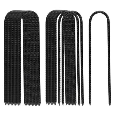 Imagem de SENJEOK Estacas de trampolim em forma de U, aço preto, 30 cm, pacote com 20, âncoras de solo para barracas, kits de posição, cercas