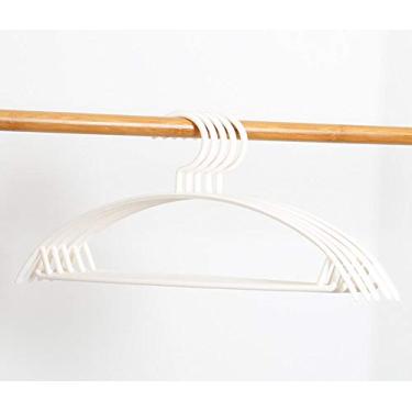 Imagem de Cabide de plástico antiderrapante, suporte para roupas sem marcas de ombro, não pode se dar ao luxo de embalar roupas de casa cabide de roupas para pendurar (10 pacotes branco) (10 pacotes branco)