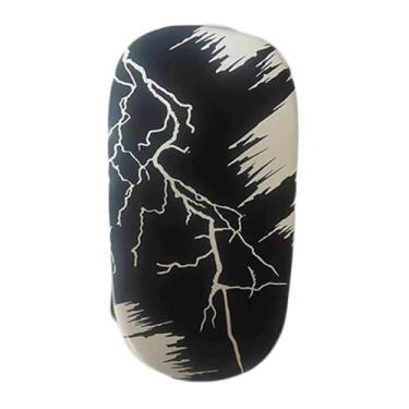 Imagem de oshhni Almofada de treinamento de artes marciais com alça ajustável, acessório para golpes de joelho e cotovelo, 34x19x12 cm, design curvo multiuso, Preto Branco