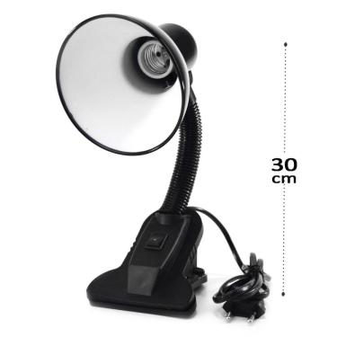 Imagem de Luminária de Mesa 30cm Flexível Preto - Tudo em Caixa