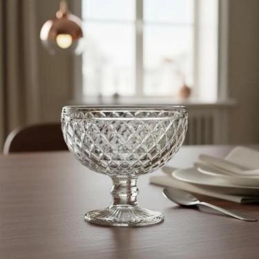 Imagem de Conjunto 6 Taças Sobremesa Vidro Bico de Abacaxi Cristal Transparente 