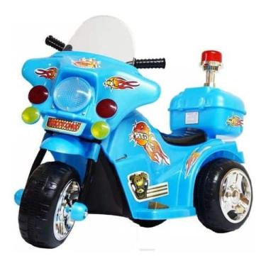 Imagem de Mini Moto Elétrica Triciclo Infantil Polícia Importway Bw006 Cor Azul
