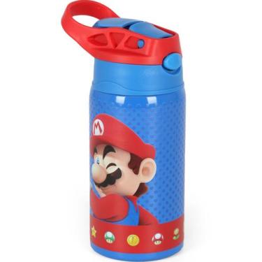 Imagem de Garrafa Inox Garrafinha Térmica Infantil Escolar Super Mario Bros Orig