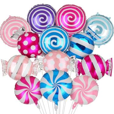 Imagem de 13 Pcs Sweet Candy and Lollipop Foil Balloon Set 18 Inch Mylar Candyland Balloons for Girls' Birthday Party Baby Shower Christmas Wedding Decorations