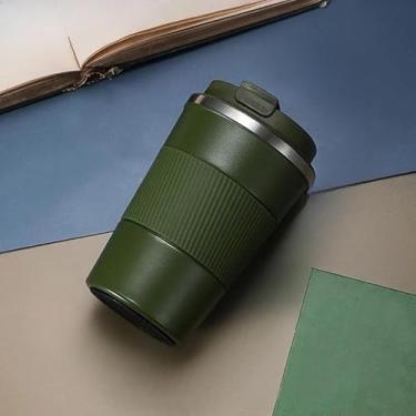 Imagem de Copo Térmico Aço Inox 500ml - Copo com Tampa para Café Quente e Bebidas Frias (verde)