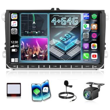 Imagem de [4 + 64 G] Estéreo de atualização para VW Passat Jetta Seat Golf Tiguan Beetle Skoda Polo Touran – Carplay sem fio e Android Auto, atalho, página inicial personalizada, AI DSP, GPS, WiFi, SWC + Canbus