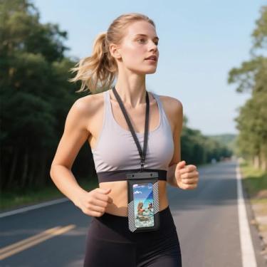 Imagem de Bolsa de telefone à prova d'água capa impermeável com cordão flutuante à prova d'água bolsa seca (branca)