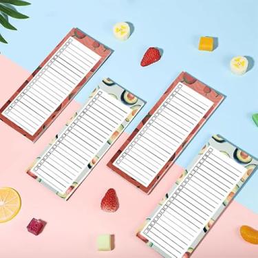 Imagem de Bloco de notas magnético para geladeira (21 cm x 9 cm), 80 folhas com design de abacate para lista de compras, listas de tarefas, almofada magnética para casa, escritório, escola