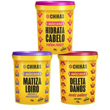 Imagem de Cronograma Chikas Cabelos Loiros Grisalhos 3 Máscaras 700g