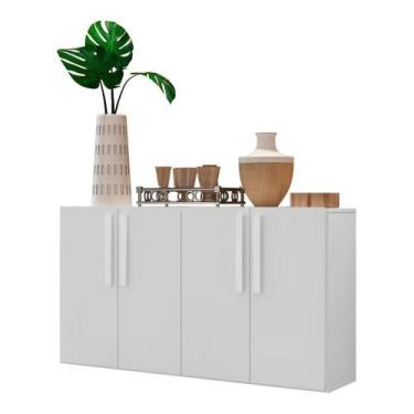 Imagem de Aparador Buffet 4 Portas Suspenso Viena V3605 Branco Branco - MULTIMOV