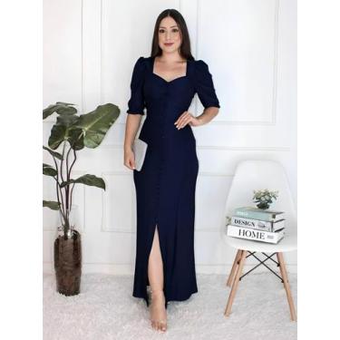 Imagem de Vestido Longo Feminino De Festa Com Manga Justo Sereia - Fashion, Mari