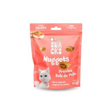 Imagem de Snack Quatree Nuggets Previne Bolas de Pelos Sabor Salmão para Gatos Adultos - 60 g