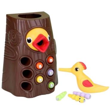 Imagem de Brinquedo Montessori de Alimentar o Pássaro – Brinquedo Educativo Interativo com Minhocas Magnéticas