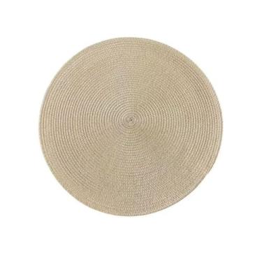 Imagem de Kit 4 Peças Jogo Americano Redondo Sousplat Cozinha Jantar Descanso De Prato Sousplat Cozinha(Marrom claro)