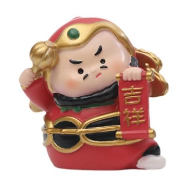 Imagem de Wswqop Estátua Feng Shui da Sorte Ornamento Presentes Bonitos Decoração de Mesa Miniaturas Criativas Mini Escultura para Estante de Livros de Festival, Vermelho