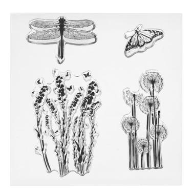 Imagem de Carimbos transparentes de silicone, 1 peça T1300 borboleta libélula para decoração de cartões, faça você mesmo, álbum de recortes em relevo, decoração, artesanato, transparente