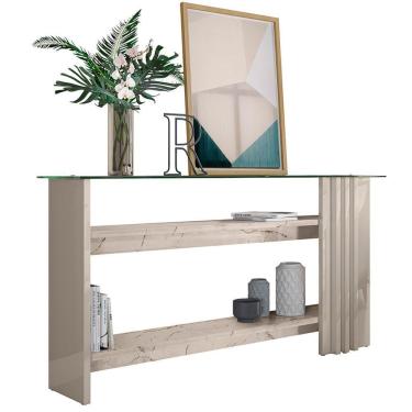 Imagem de Aparador Frizz Calacata Off White Com Tampo De Vidro - Madetec Calacata Off White