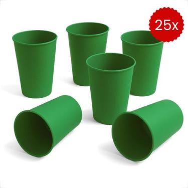 Imagem de 25 Copos de Plasticos Kit Copos Coloridos 200ml Infantil Reutilizavel 