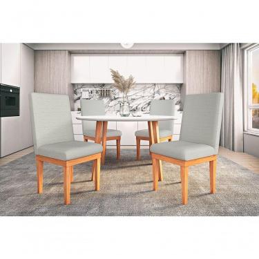 Imagem de Kit 4 Cadeiras Sala De Jantar Cozinha Luxo Cinza Claro