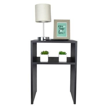 Imagem de Mesa De Cabeceira Preta Cama Solteiro Quarto Sala 50X35Cm