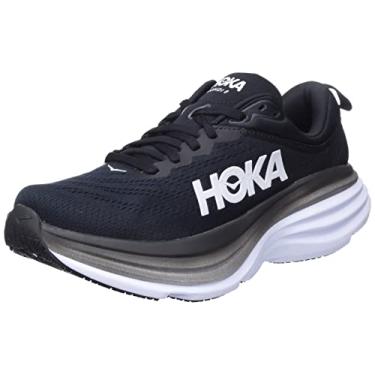 Imagem de HOKA Bondi 8 Tênis feminino, Preto/branco, 5 Wide