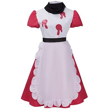 Imagem de Cos-Animefly Avental de fantasia de cosplay unissex adulto com luvas, conjunto de uniforme para mulheres e homens, roupa de festa de Halloween