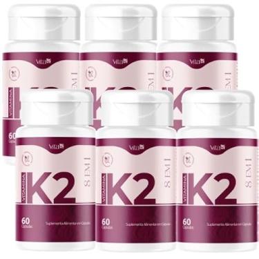 Imagem de 06 Frascos Vita K2 – Colágeno Vitamina K2 | Saúde da Pele | Antienvelhecimento Facial | Anti-Rugas