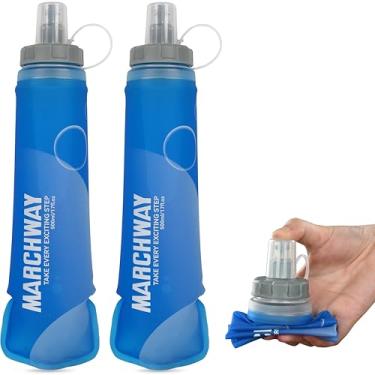 Imagem de MARCHWAY Frasco de hidratação macia com boca larga, garrafa de água dobrável de TPU de 300 ml/500 ml, à prova de vazamento, portátil flexível para corrida, caminhada, ciclismo, escalada, academia