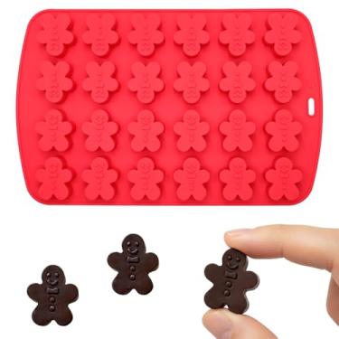 Imagem de Moldes de silicone de Natal molde fofo de doces para assar 24 cavidades moldes de bolo de gengibre boneca moldes de Natal DIY suprimentos de festa molde de Natal para fazer chocolate, doces, bolo